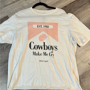 White Graphic T-Shirt with Cowboy Print
